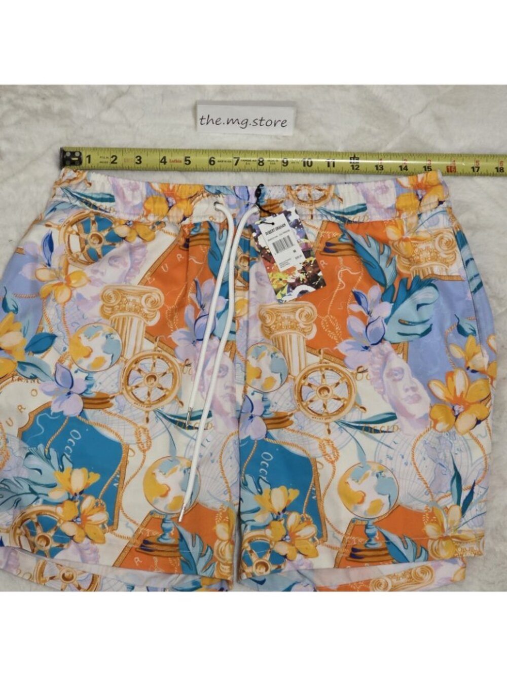 Robert Graham Gold Treasure Nautical Tropical Print Swim Shorts Men's Sz M - Picture 3 of 9
